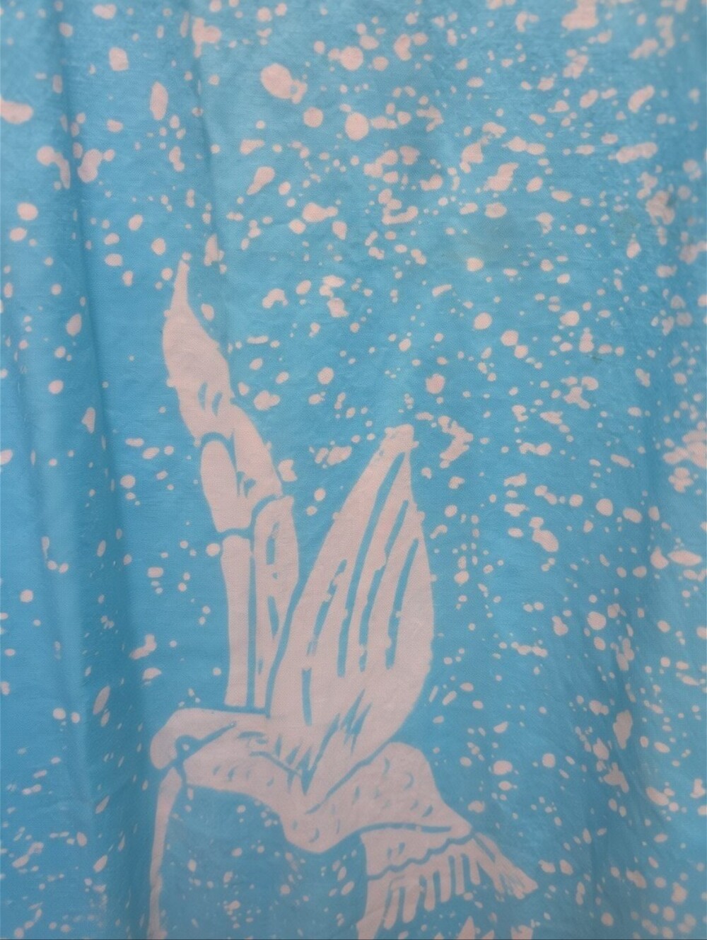 Caribelle Batik St Kitts Blue Cotton Kaftan Cover Up Hummingbird One Size - Picture 5 of 6